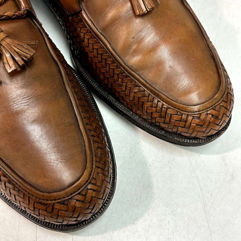VERY GOOD Magnanni Braided Tassel Loafer Brown Leather Made in Morocco 11808 15 - Picture 7 of 14